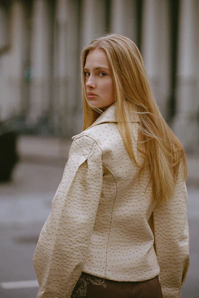 Yellow the label — Olsen Ostrich Jacket Sand
