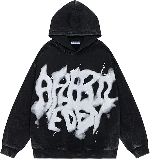 Aelfric Eden Graphic Hoodies Abstract Print Washed Hoodie