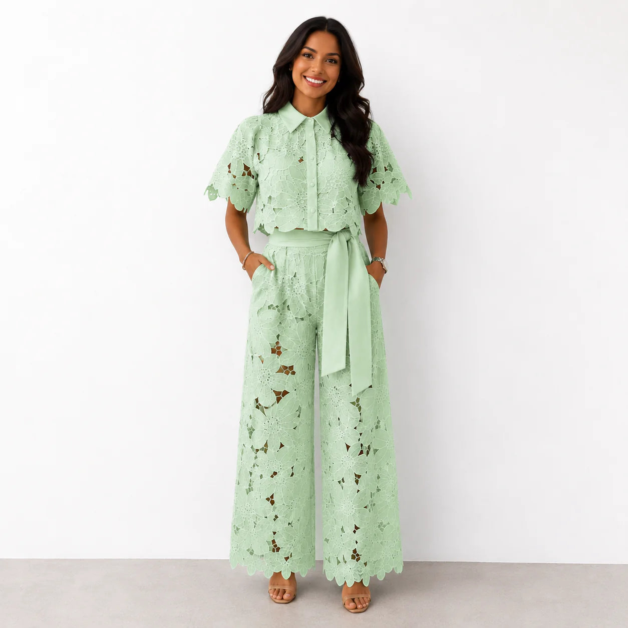 Isla Floral Lace Two-Piece Set