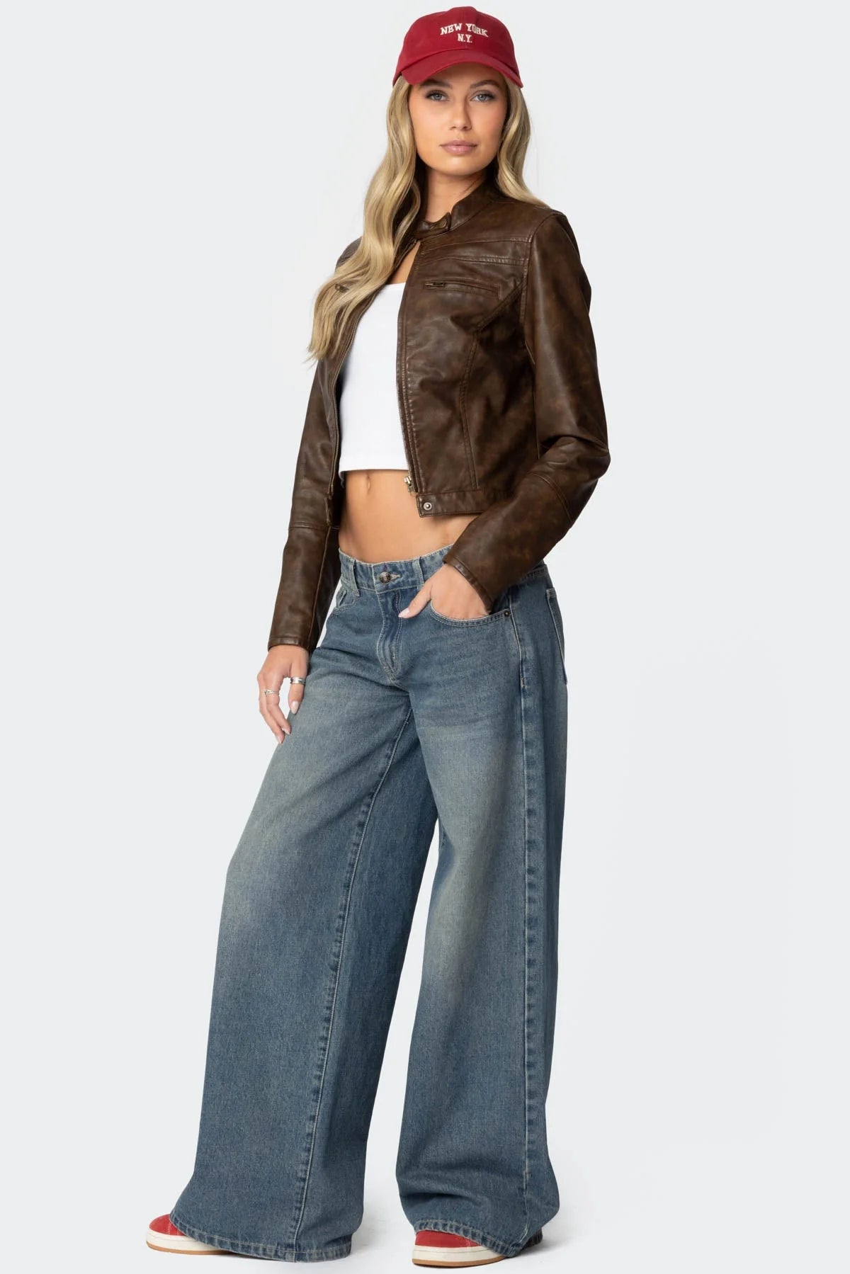 Edikted - Teddi Washed Faux Leather Jacket