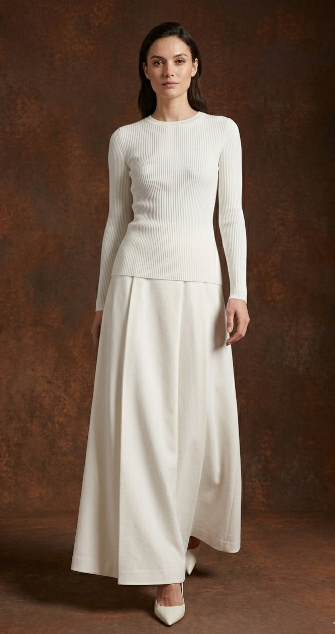 Long White Skirt