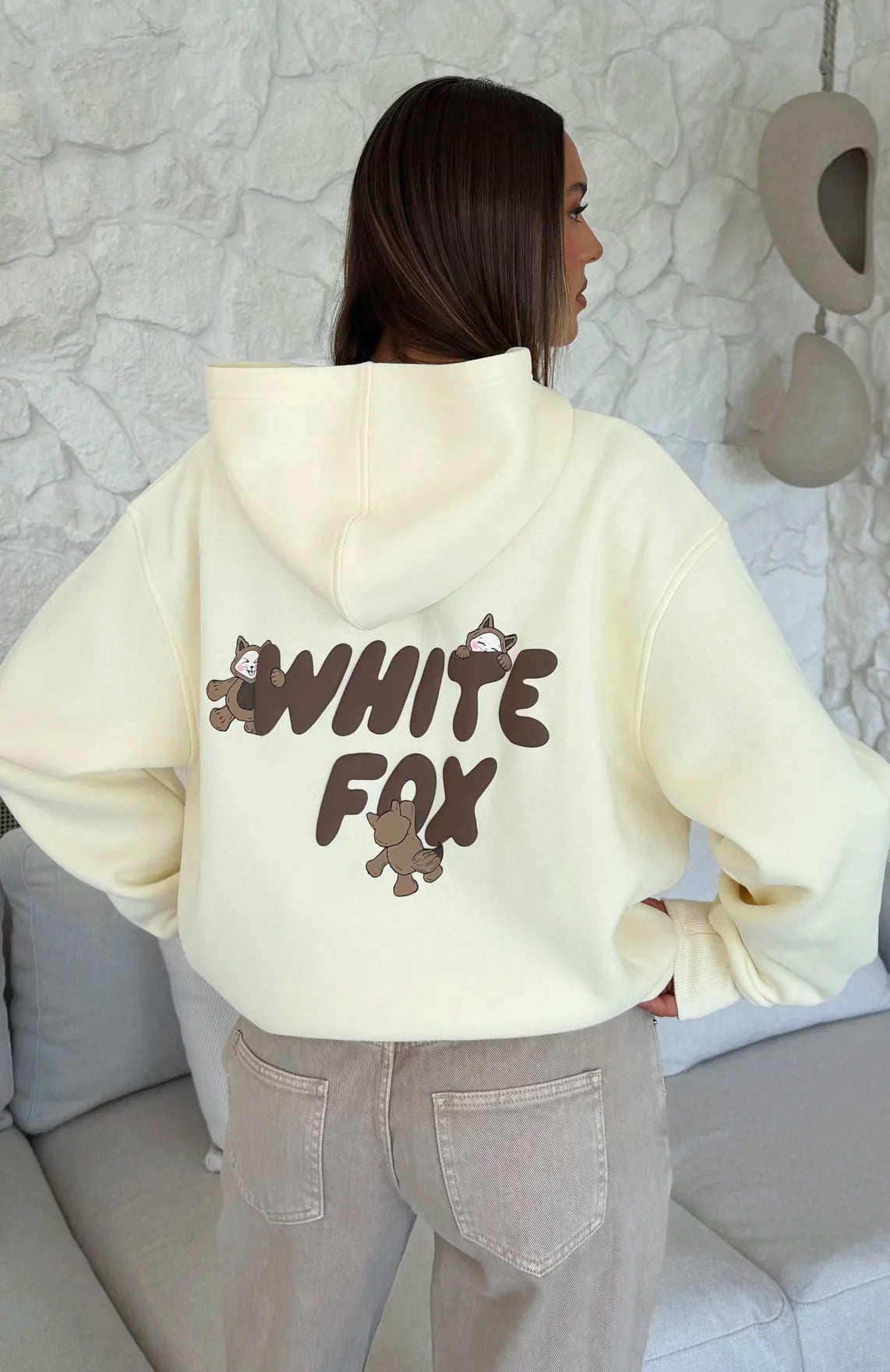 White Fox - Bubbles & Foxy Friends Oversized Hoodie Pudding