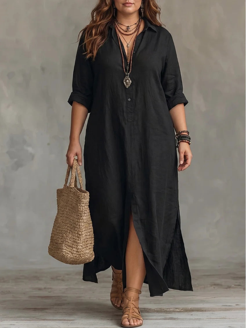 ELEGANT BLACK SUMMER MAXI DRESS