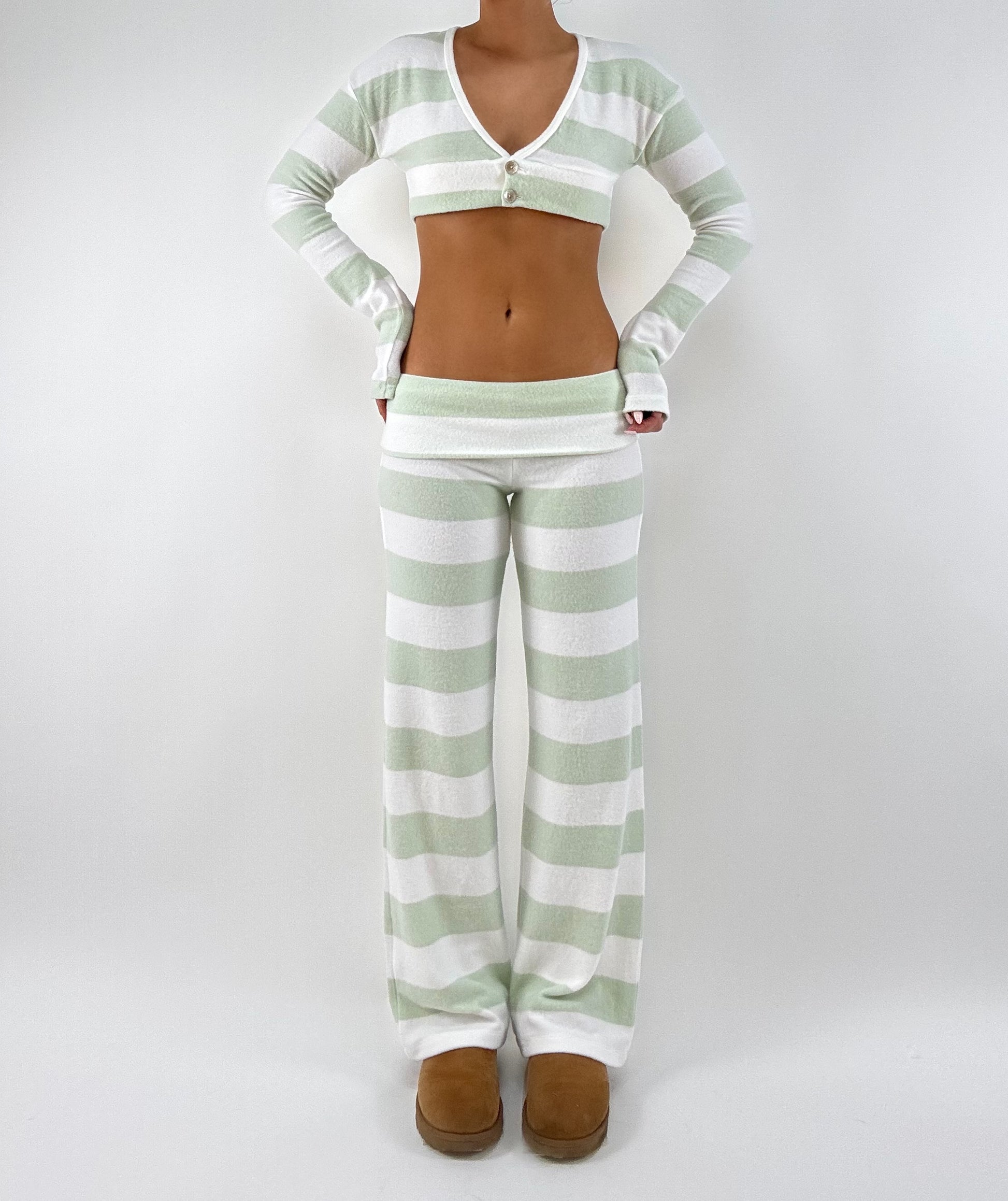 Iris By Lily - Pastel Green and White Stripes