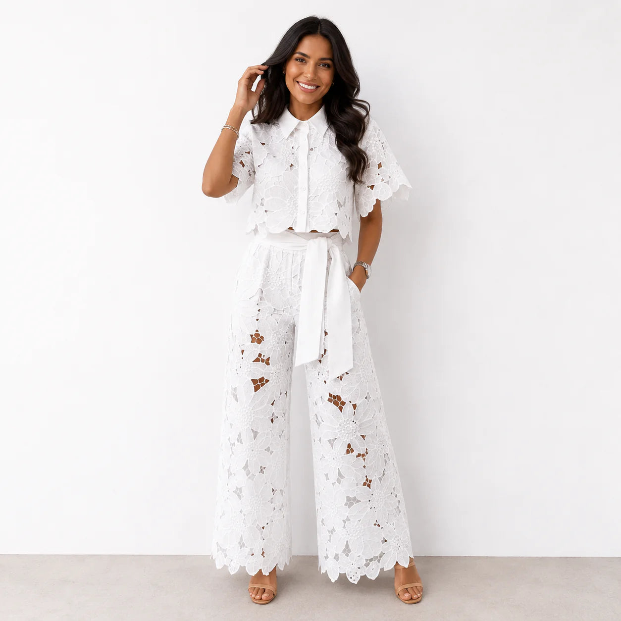 Isla Floral Lace Two-Piece Set