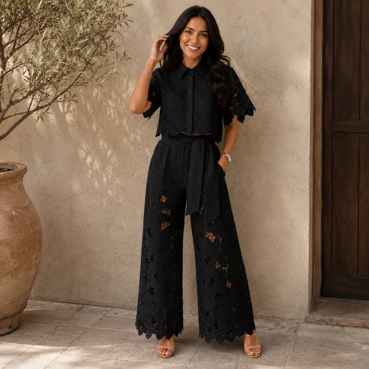Isla Floral Lace Two-Piece Set