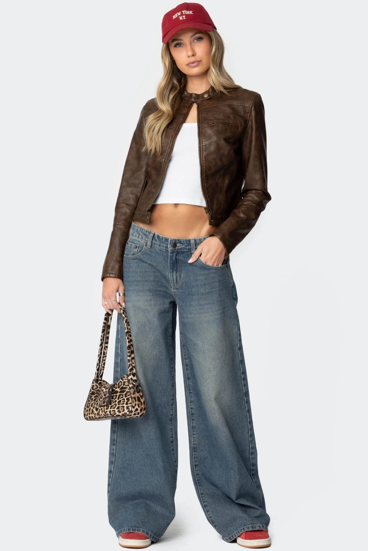 Edikted - Teddi Washed Faux Leather Jacket