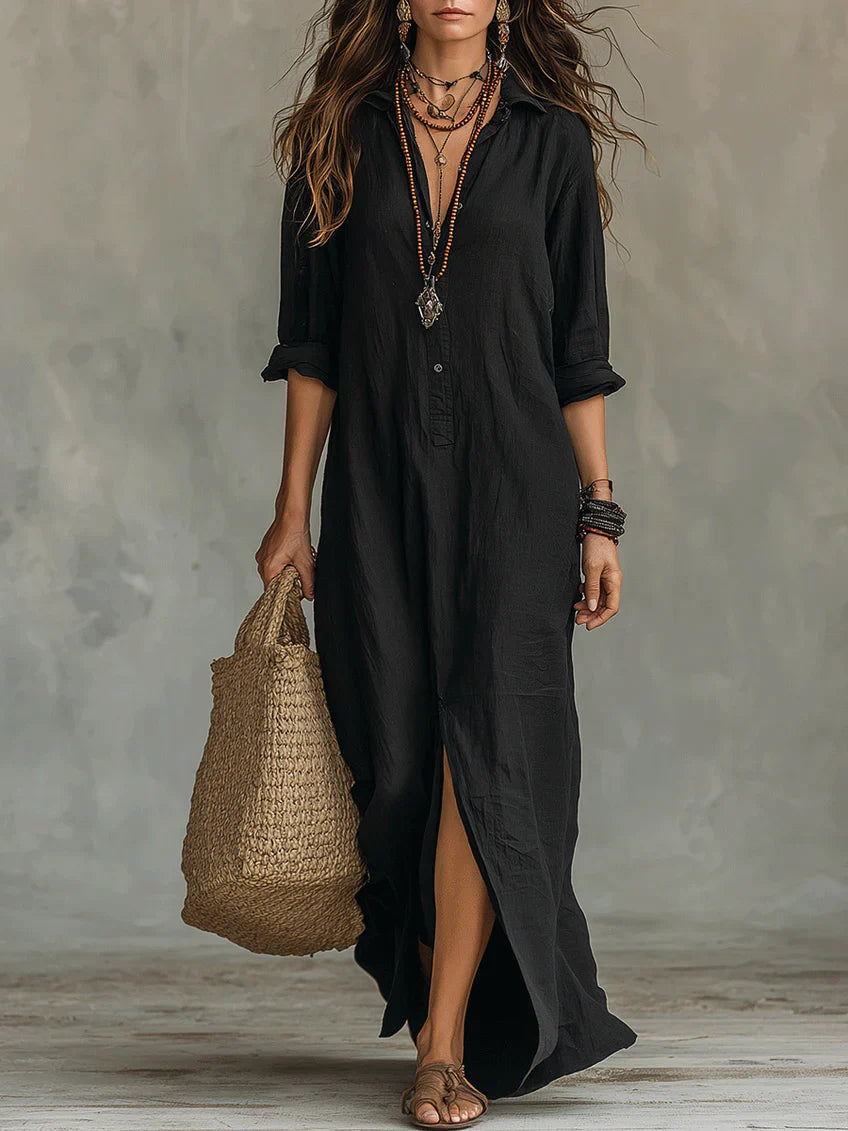 ELEGANT BLACK SUMMER MAXI DRESS