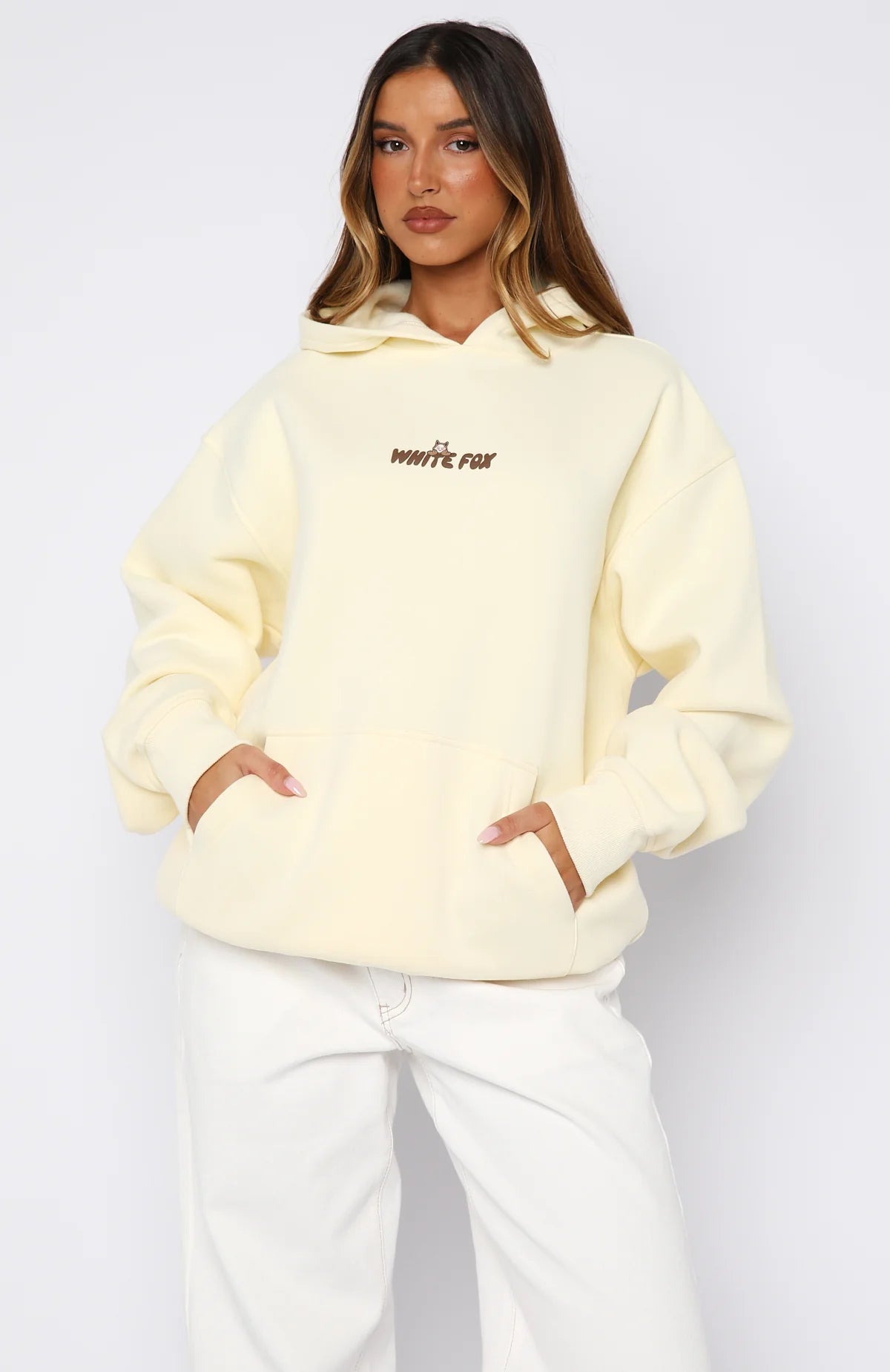 White Fox - Bubbles & Foxy Friends Oversized Hoodie Pudding