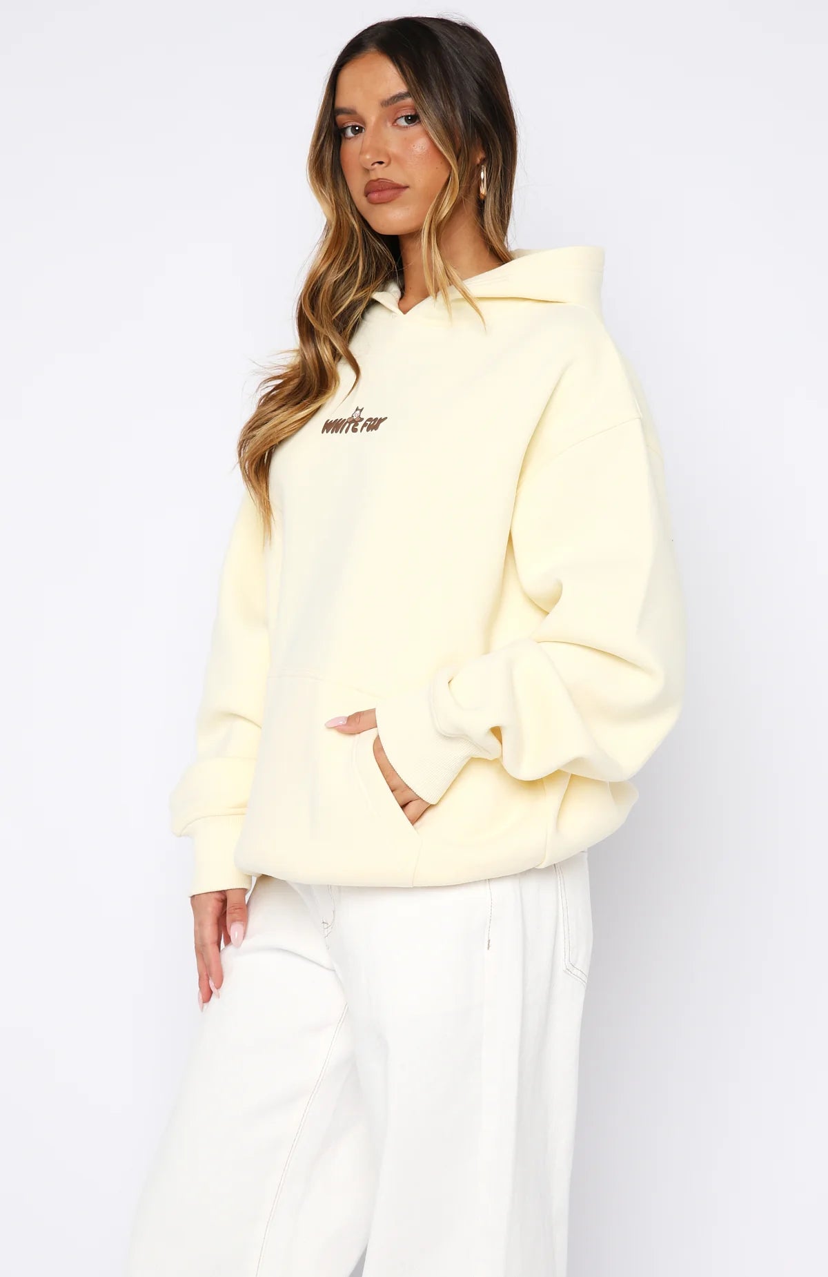 White Fox - Bubbles & Foxy Friends Oversized Hoodie Pudding