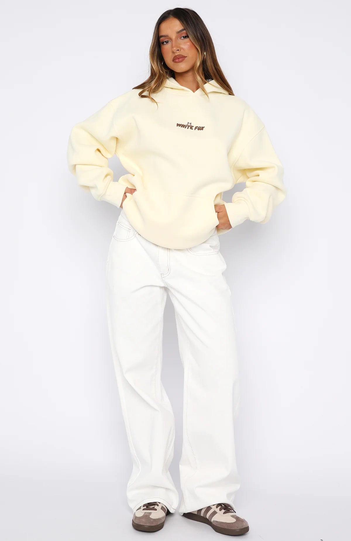 White Fox - Bubbles & Foxy Friends Oversized Hoodie Pudding