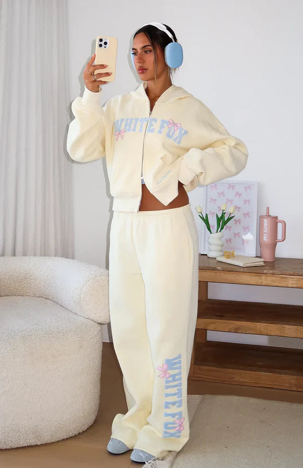 White Fox Pink Bow Tracksuit